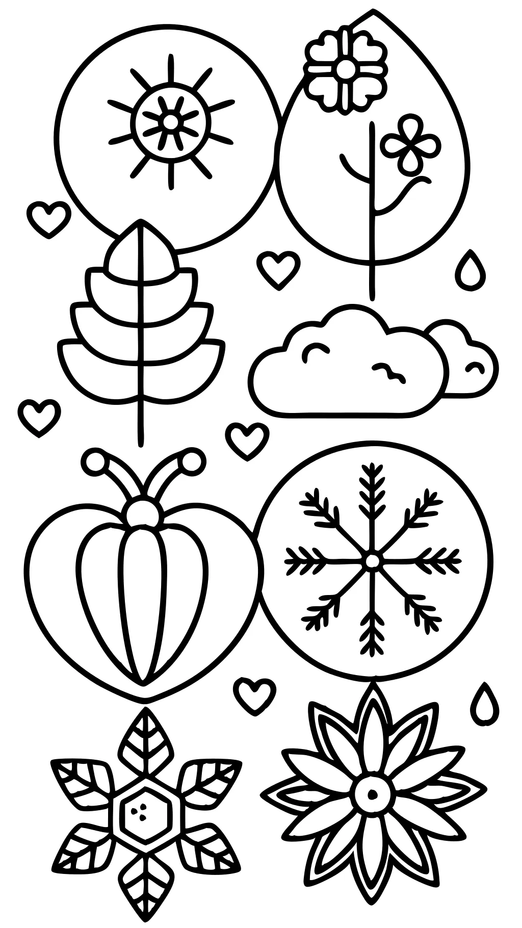 four seasons coloring page